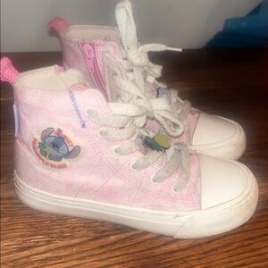 Pink High-Top Sneakers with Stitch Patch Zara Girls 12.5